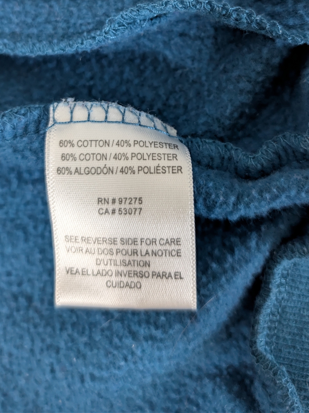 Fox Racing Blue Faux Fur Lined Hooded Fleece Jacket Coat Size Medium Y2K - Picture 8 of 9
